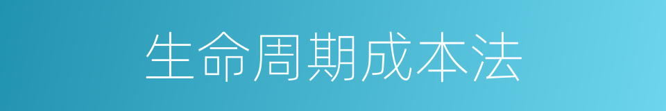 生命周期成本法的同义词