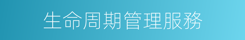 生命周期管理服務的同義詞