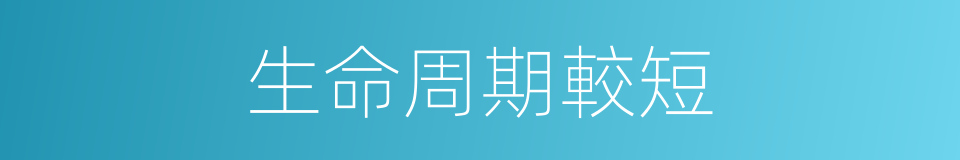 生命周期較短的同義詞