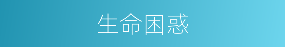生命困惑的同义词