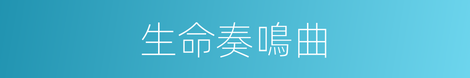 生命奏鳴曲的同義詞