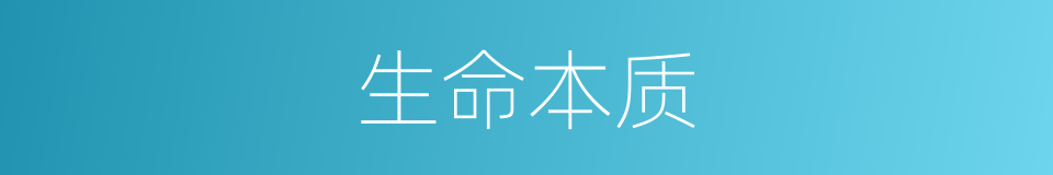 生命本质的意思
