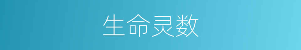 生命灵数的意思