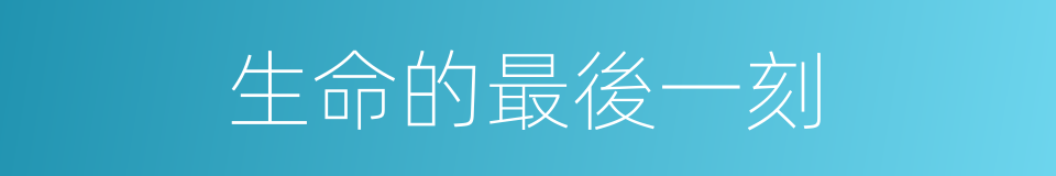 生命的最後一刻的同義詞