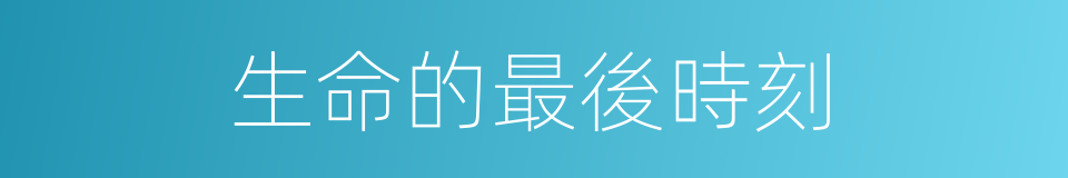 生命的最後時刻的同義詞