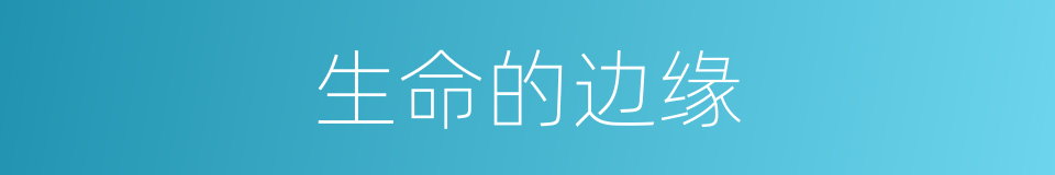 生命的边缘的同义词