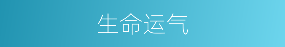 生命运气的同义词
