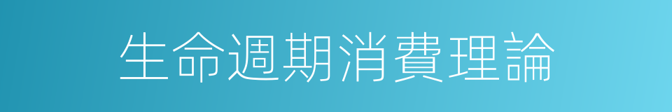 生命週期消費理論的同義詞