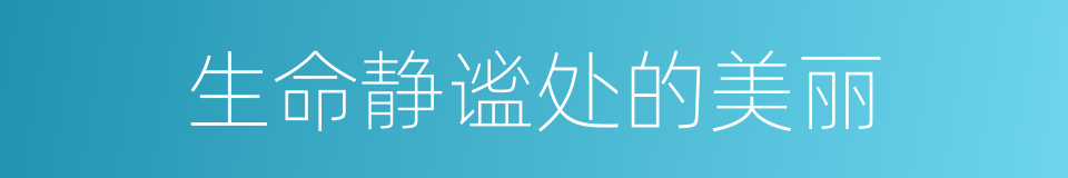 生命静谧处的美丽的同义词