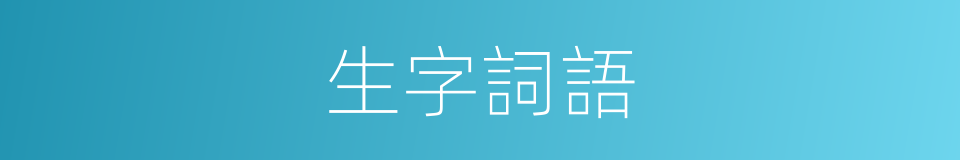 生字詞語的同義詞