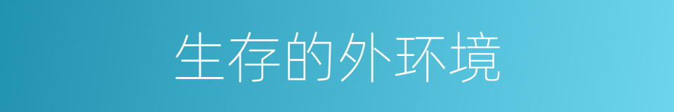 生存的外环境的同义词