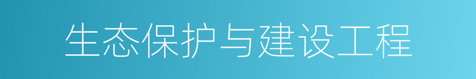 生态保护与建设工程的同义词