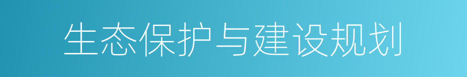 生态保护与建设规划的同义词