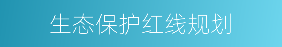 生态保护红线规划的同义词
