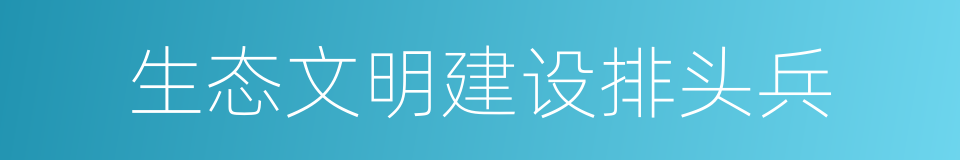 生态文明建设排头兵的同义词