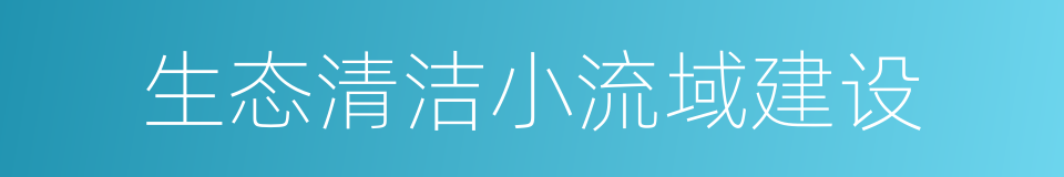 生态清洁小流域建设的同义词