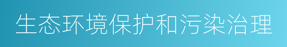 生态环境保护和污染治理的同义词