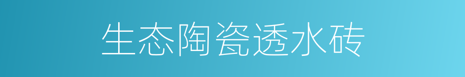 生态陶瓷透水砖的同义词