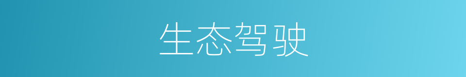 生态驾驶的同义词