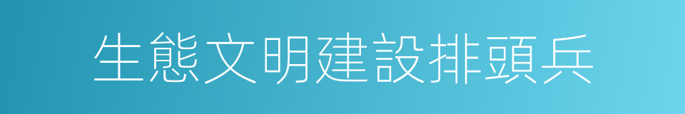 生態文明建設排頭兵的同義詞