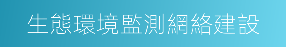 生態環境監測網絡建設的同義詞