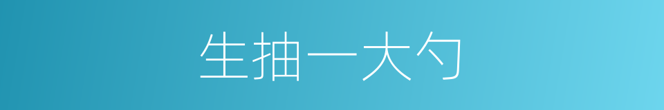 生抽一大勺的同义词