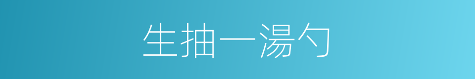 生抽一湯勺的同義詞