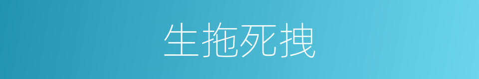 生拖死拽的意思