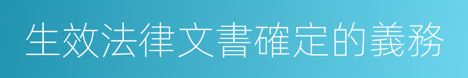 生效法律文書確定的義務的同義詞