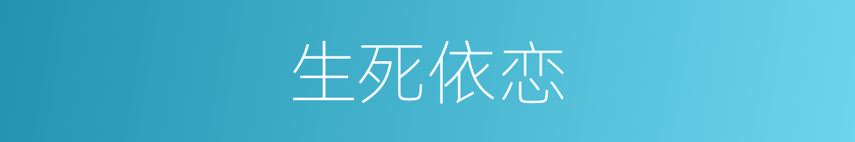 生死依恋的同义词