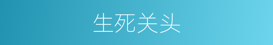 生死关头的意思
