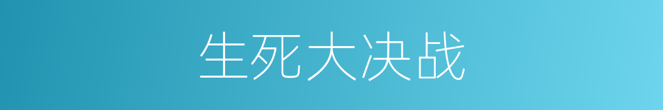 生死大决战的同义词