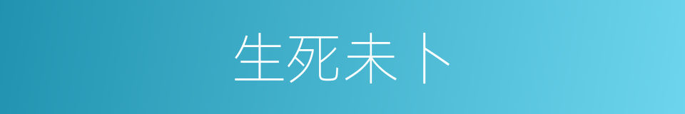 生死未卜的意思