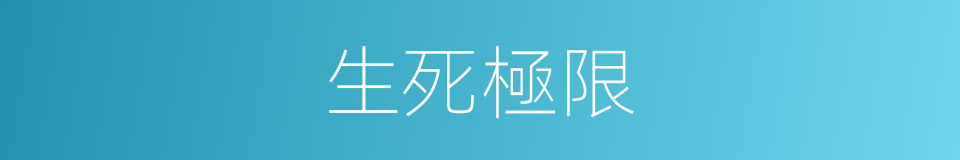 生死極限的同義詞