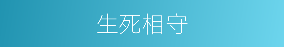 生死相守的同义词