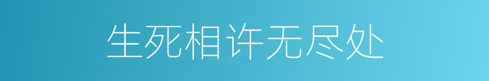 生死相许无尽处的同义词