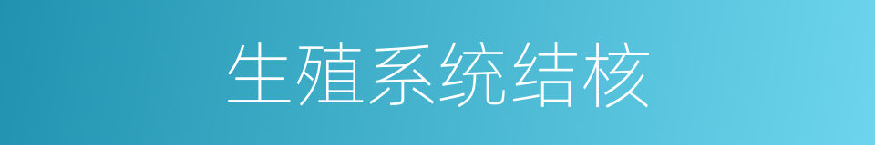 生殖系统结核的同义词