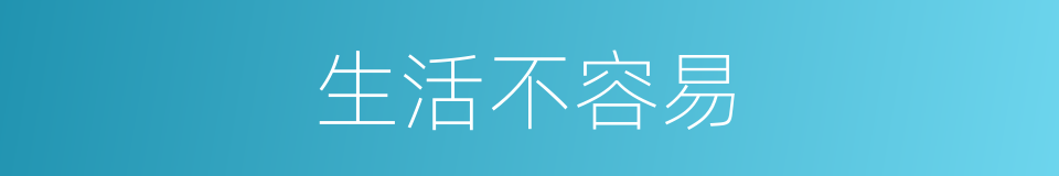 生活不容易的同义词