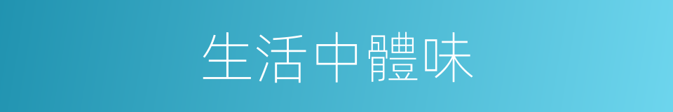 生活中體味的同義詞