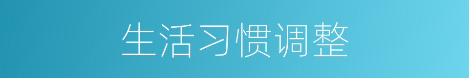 生活习惯调整的同义词