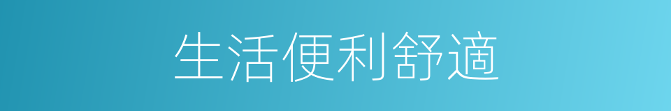 生活便利舒適的同義詞