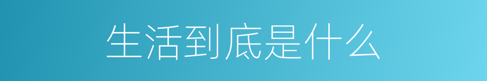 生活到底是什么的同义词