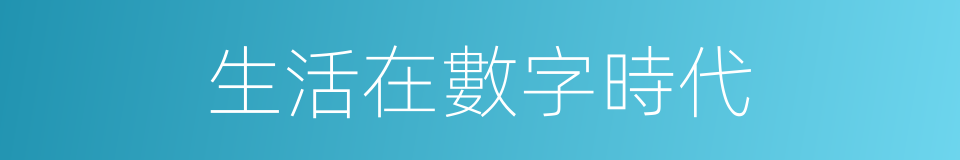 生活在數字時代的同義詞