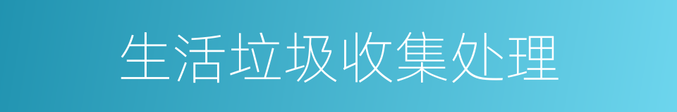 生活垃圾收集处理的同义词