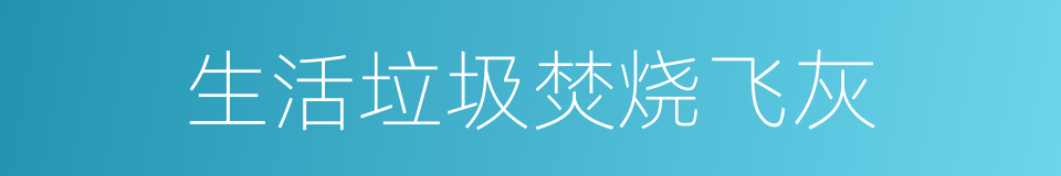 生活垃圾焚烧飞灰的同义词