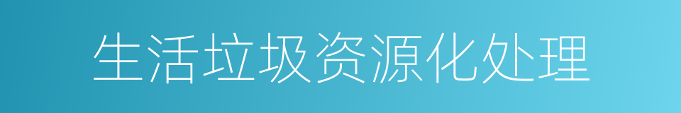 生活垃圾资源化处理的同义词