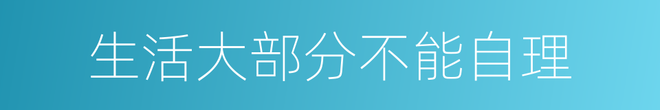 生活大部分不能自理的同义词