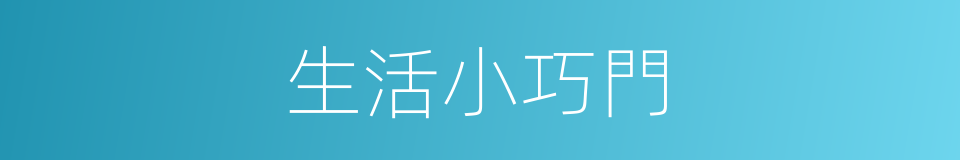 生活小巧門的同義詞