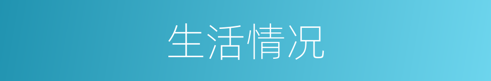 生活情况的同义词