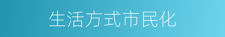 生活方式市民化的同义词